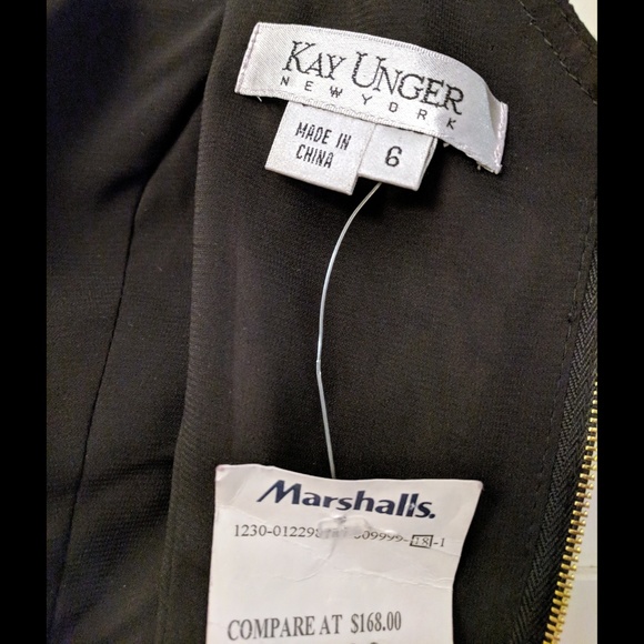 NWT Kay Unger Fit & Flare Neon Black Floral Dress - Size 6 - Picture 6 of 8